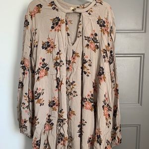 Free People Babydoll Long Sleeve Tunic Dress